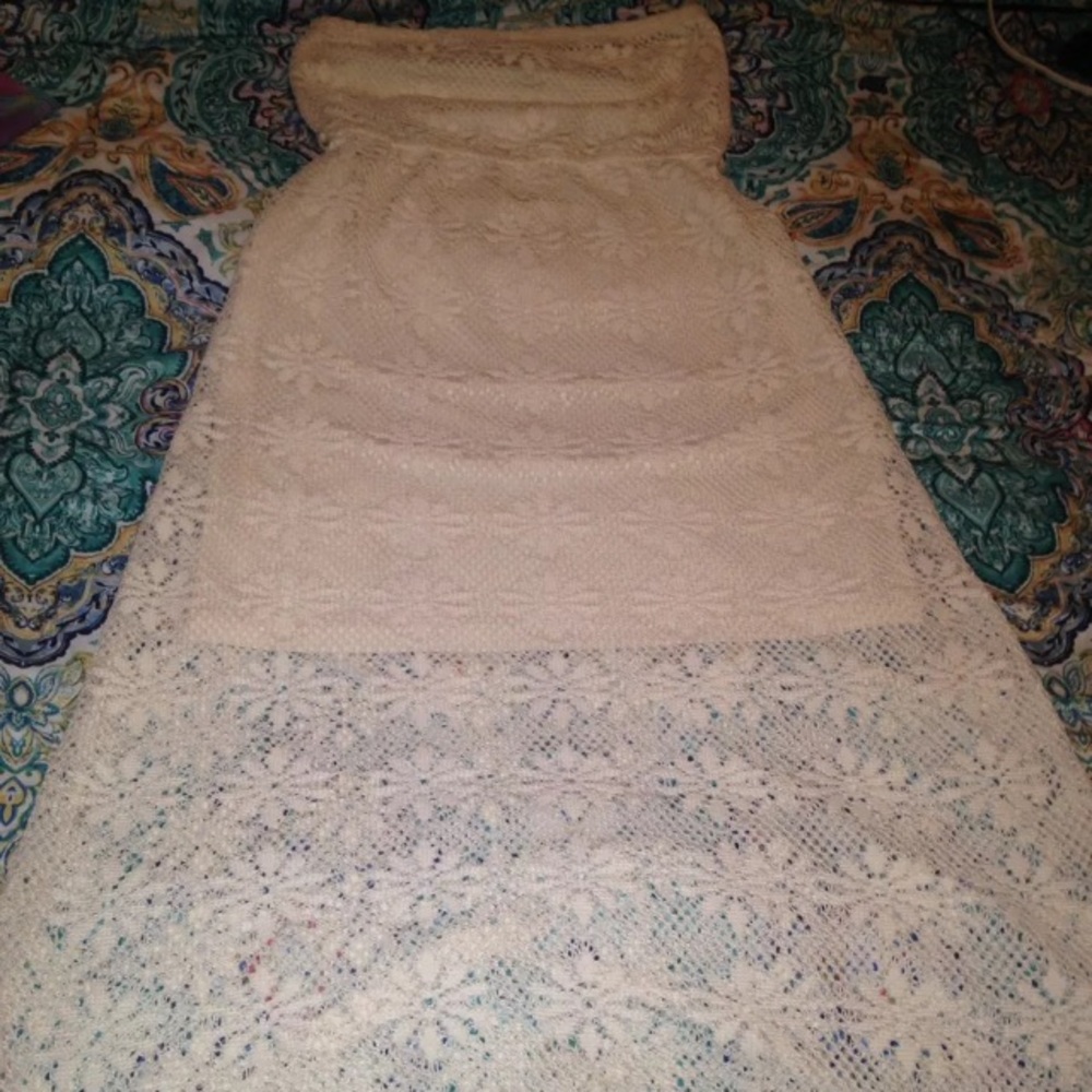 Sexy sunflower crochet summer tube maxi dress - Picture 1 of 3